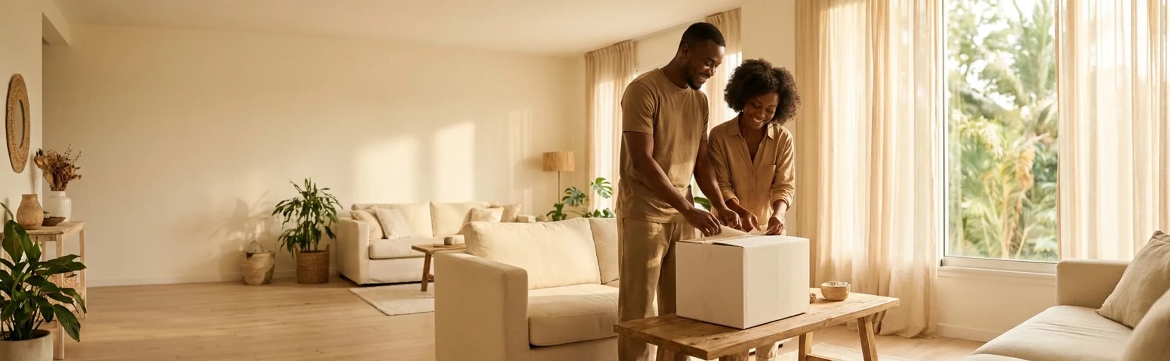 Un colis IvoryDeal ouvert dans un intérieur lumineux